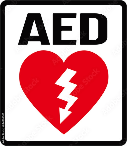 Fototapeta Sign indicating portable AED equipment