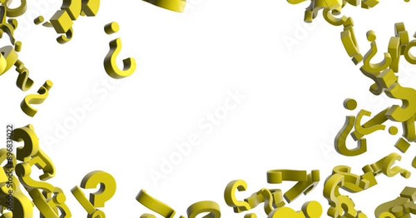 Obraz question marks on a plane, original