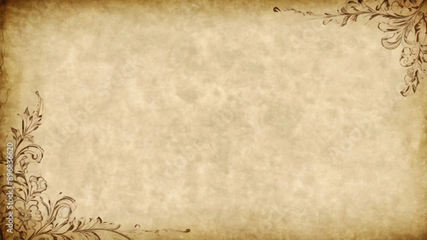 Obraz Old parchment paper background with sepia tones