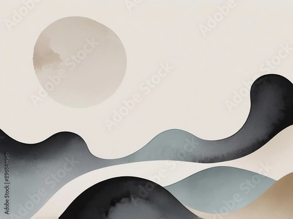 Fototapeta Abstract Ink Painting in Zen feeling	
