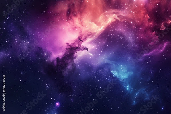 Fototapeta Colorful space galaxy cloud nebula. Stary night cosmos. Universe science astronomy. Supernova background wallpaper