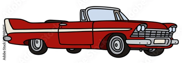 Obraz Classic cabriolet / hand drawing, vector illustration