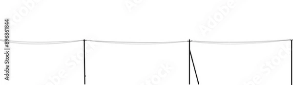 Fototapeta Power line. Poles and wires for supplying energy. Picture horizontally seamless. Object isolated on white background. Cartoon fun style Illustration vector