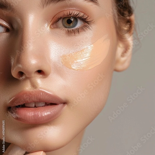 Fototapeta Face CC or BB Cream in Bottle Isolated on White