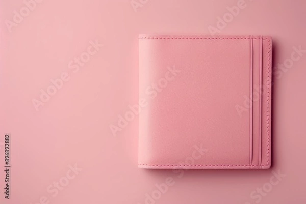 Fototapeta A 3D render of a minimal wallet with a few credit cards partially visible, set against a plain, soft-colored background