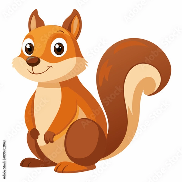 Fototapeta a-funny-squirrel--white-background