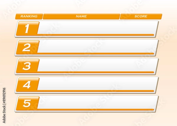Obraz ランキング表　オレンジ