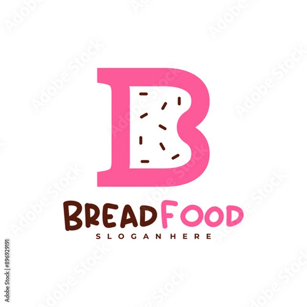 Fototapeta Bread with B logo vector template, Creative Bread fast logo design concepts