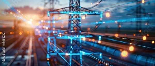 Fototapeta Harnessing the Power of Digital Electricity for Industrial Efficiency