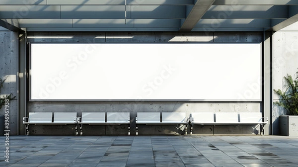 Obraz billboard and copy space on white screen