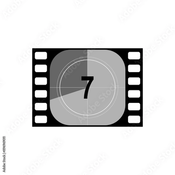 Obraz Simple progress movie ribbons or loading timers for web and mobile ui design. Number 7.