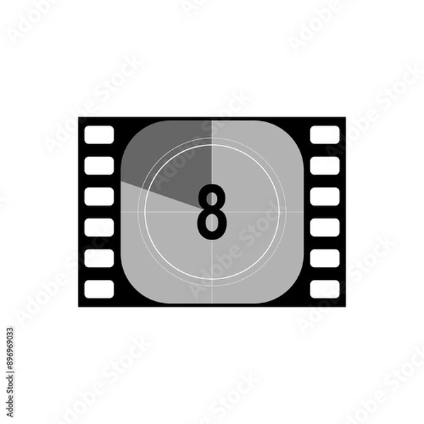 Obraz Simple progress movie ribbons or loading timers for web and mobile ui design. Number 8.