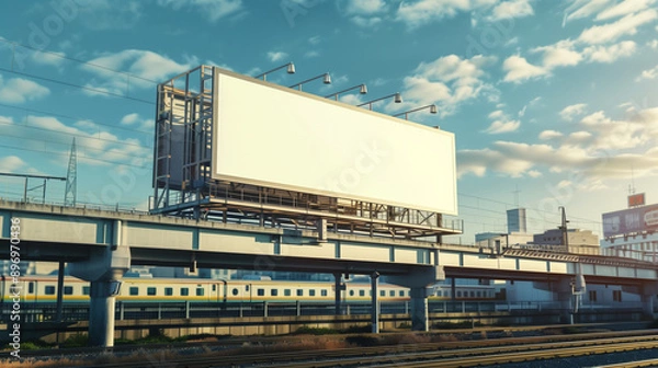 Obraz billboard and copy space on white screen