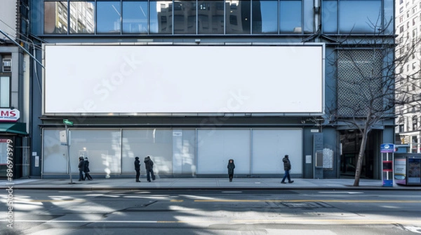 Obraz billboard and copy space on white screen