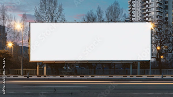 Obraz billboard and copy space on white screen
