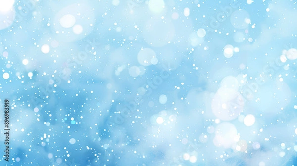 Obraz Light blue background, blurred white light spots, cute style with soft edges and atmospheric effects, anime aesthetics, minimalism