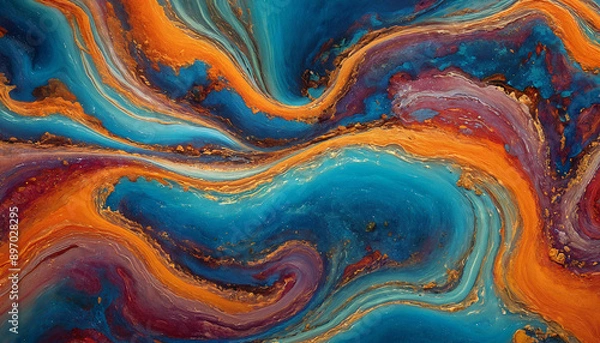 Fototapeta abstract bright colours background with waves