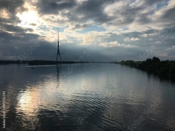 Obraz clouds over the river