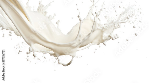 Fototapeta Splash of milk or cream isolated on white background