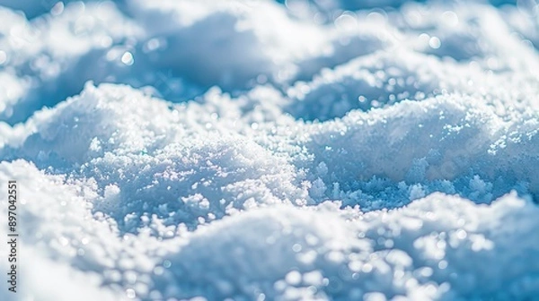 Fototapeta Abstract background of close up view of snow surface