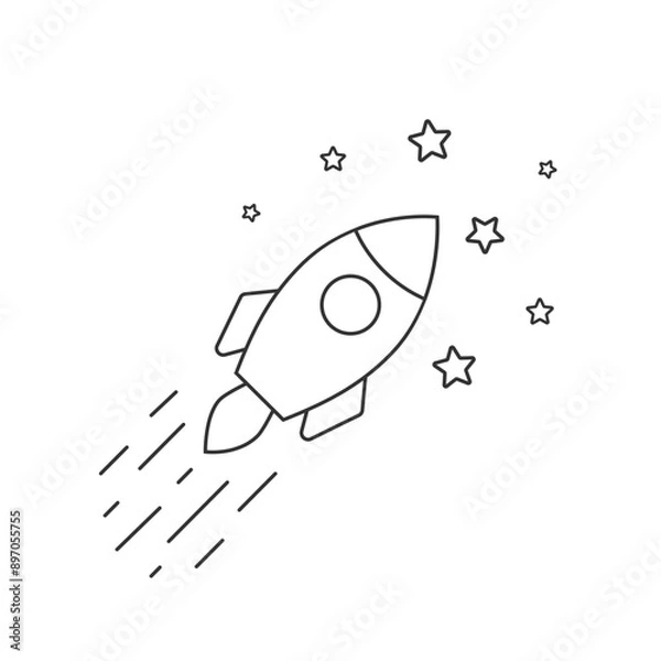 Obraz Rocket icon vector, flat design best