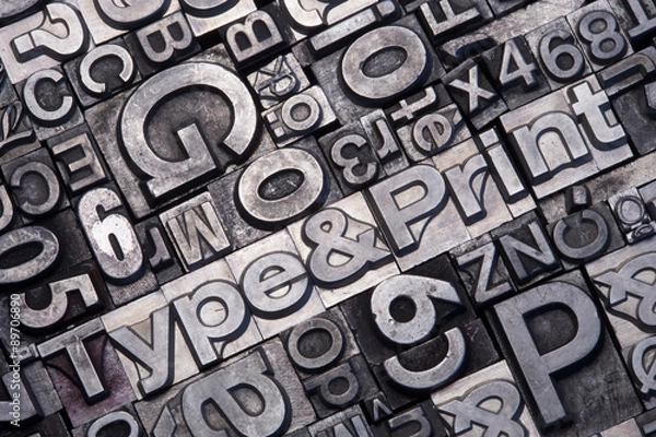 Fototapeta Bleisatz Buchstaben