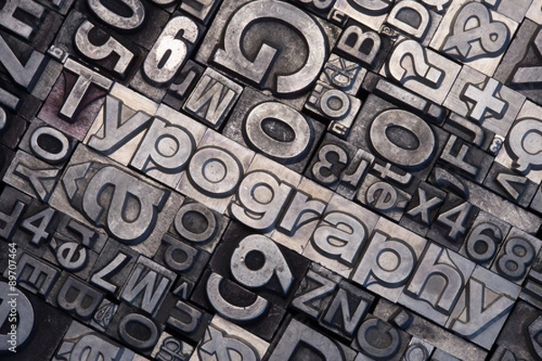 Fototapeta Bleisatz Buchstaben