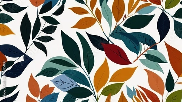 Obraz Abstract pattern suitable for printing. oil painting pattern in a small leave. Little leave. white background.