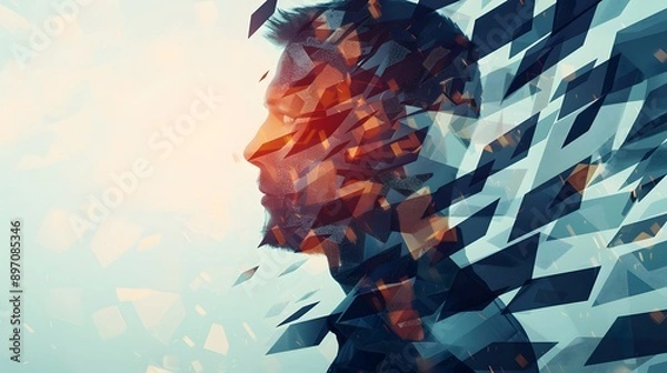 Fototapeta A leader using different approaches such as transformational, transactional, servant, and situational leadership in a dynamic digital environment, showcasing varied leadership techniques