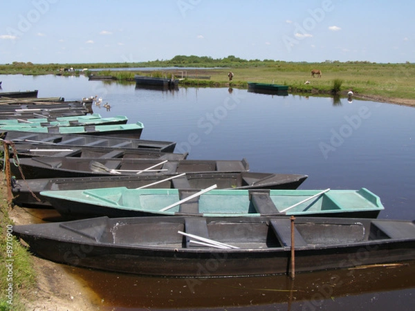 Fototapeta Barques dans le Parc Naturel de la Brière