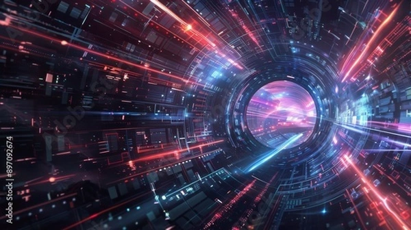 Obraz Abstract digital art with futuristic themes