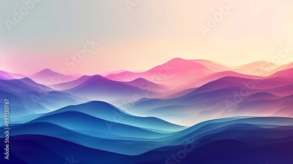 Fototapeta Abstract background with a multicolored gradient mountain landscape