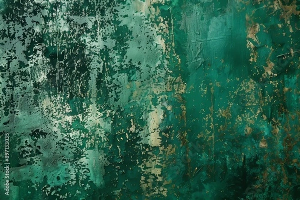 Fototapeta Abstract background wallpaper, Dark green watercolor texture with black swirls, in the style of a matte paper background. Banner abstract background of green emerald marble surface.