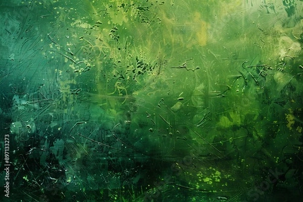 Fototapeta Abstract background wallpaper, Dark green watercolor texture with black swirls, in the style of a matte paper background. Banner abstract background of green emerald marble surface.
