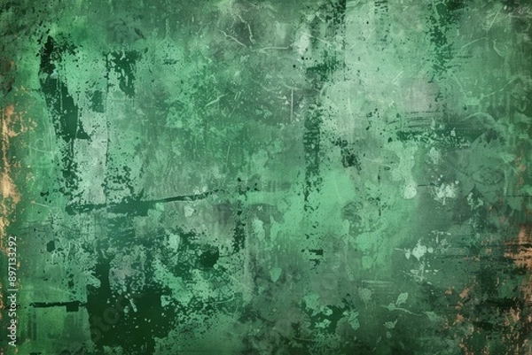 Fototapeta Abstract background wallpaper, Dark green watercolor texture with black swirls, in the style of a matte paper background. Banner abstract background of green emerald marble surface.