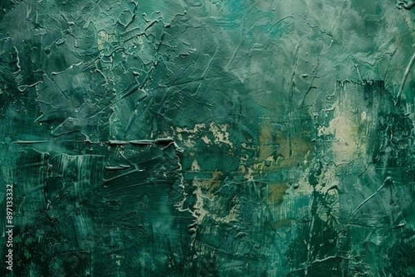 Fototapeta Abstract background wallpaper, Dark green watercolor texture with black swirls, in the style of a matte paper background. Banner abstract background of green emerald marble surface.