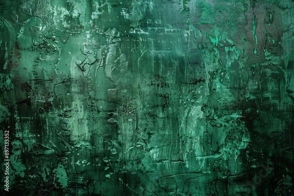 Fototapeta Abstract background wallpaper, Dark green watercolor texture with black swirls, in the style of a matte paper background. Banner abstract background of green emerald marble surface.