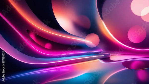 Fototapeta abstract background with glowing lines