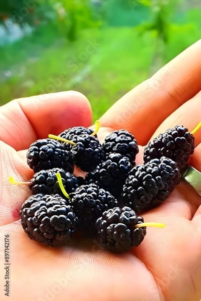 Obraz This is a black Mulberry of Nagar Gilgit Bultistan Pakistan. Mulberries are the delicious & nutrition fruits of the Morus genus are cherished for their unique flavor & impressive health benefits.     
