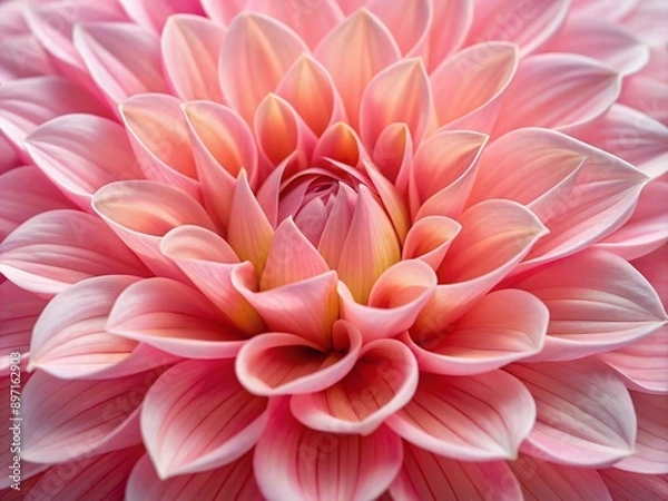 Fototapeta Delicate intricate veins and soft gentle curves of a pale pink flower petal's texture, showcasing its subtle ridges and delicate velvety surface in high detail.