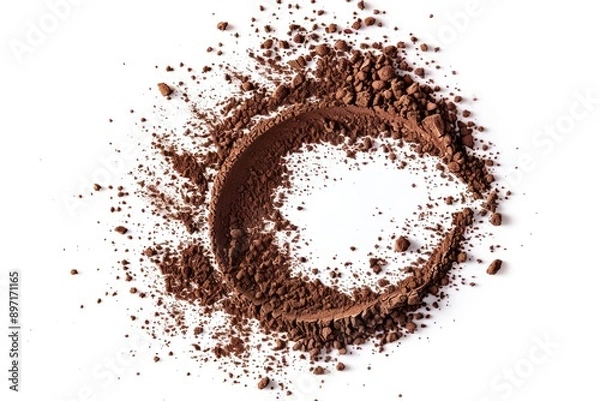 Fototapeta A close-up shot of a pile of dirt on a white background