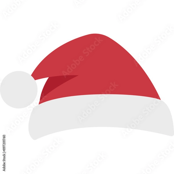 Obraz Santa Hat vector icon in flat style 