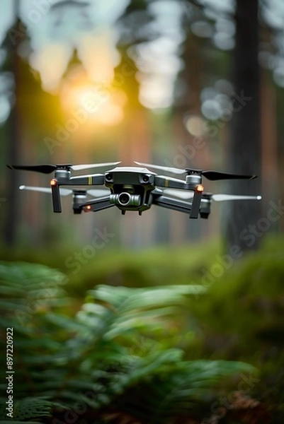 Fototapeta Development of the newest drone technologies.Generative AI