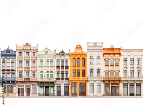 Fototapeta a row of multicolored buildings