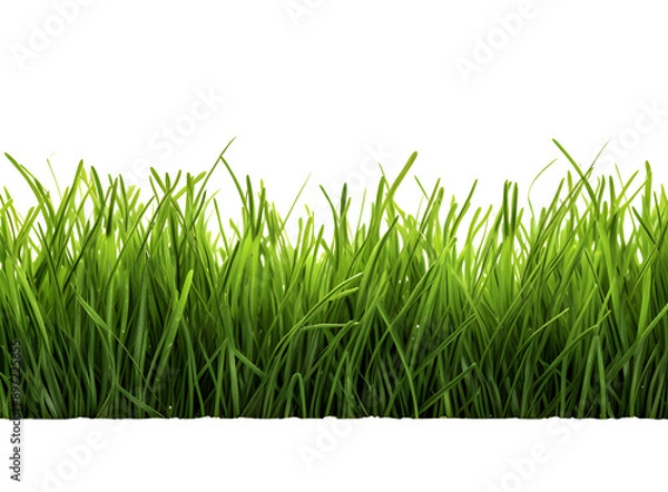 Fototapeta Green grass frame isolated on transparent background.