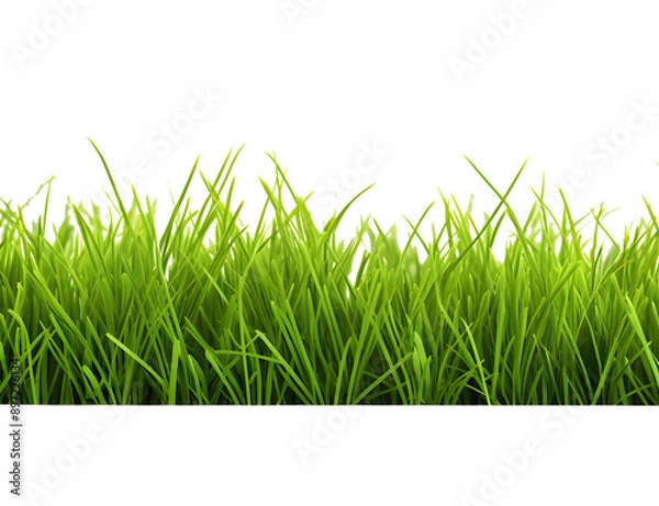 Fototapeta Green grass frame isolated on transparent background.