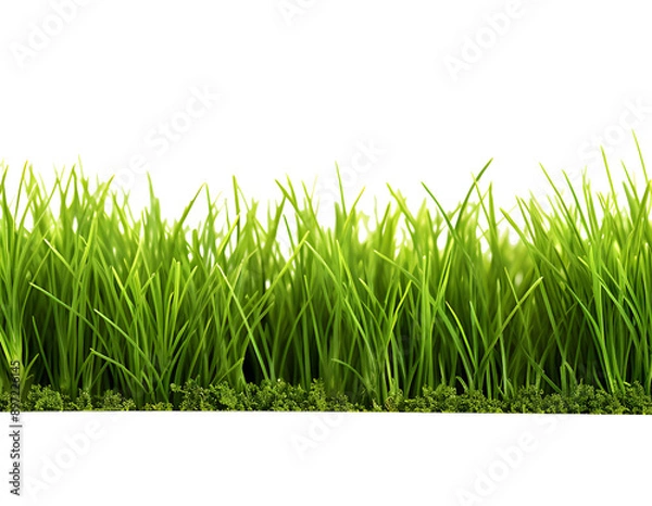 Fototapeta Green grass frame isolated on transparent background.