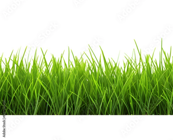 Fototapeta Green grass frame isolated on transparent background.