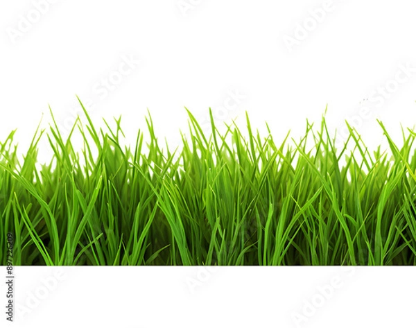 Fototapeta Green grass frame isolated on transparent background.