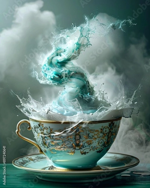 Obraz Teacup with spinning tornado